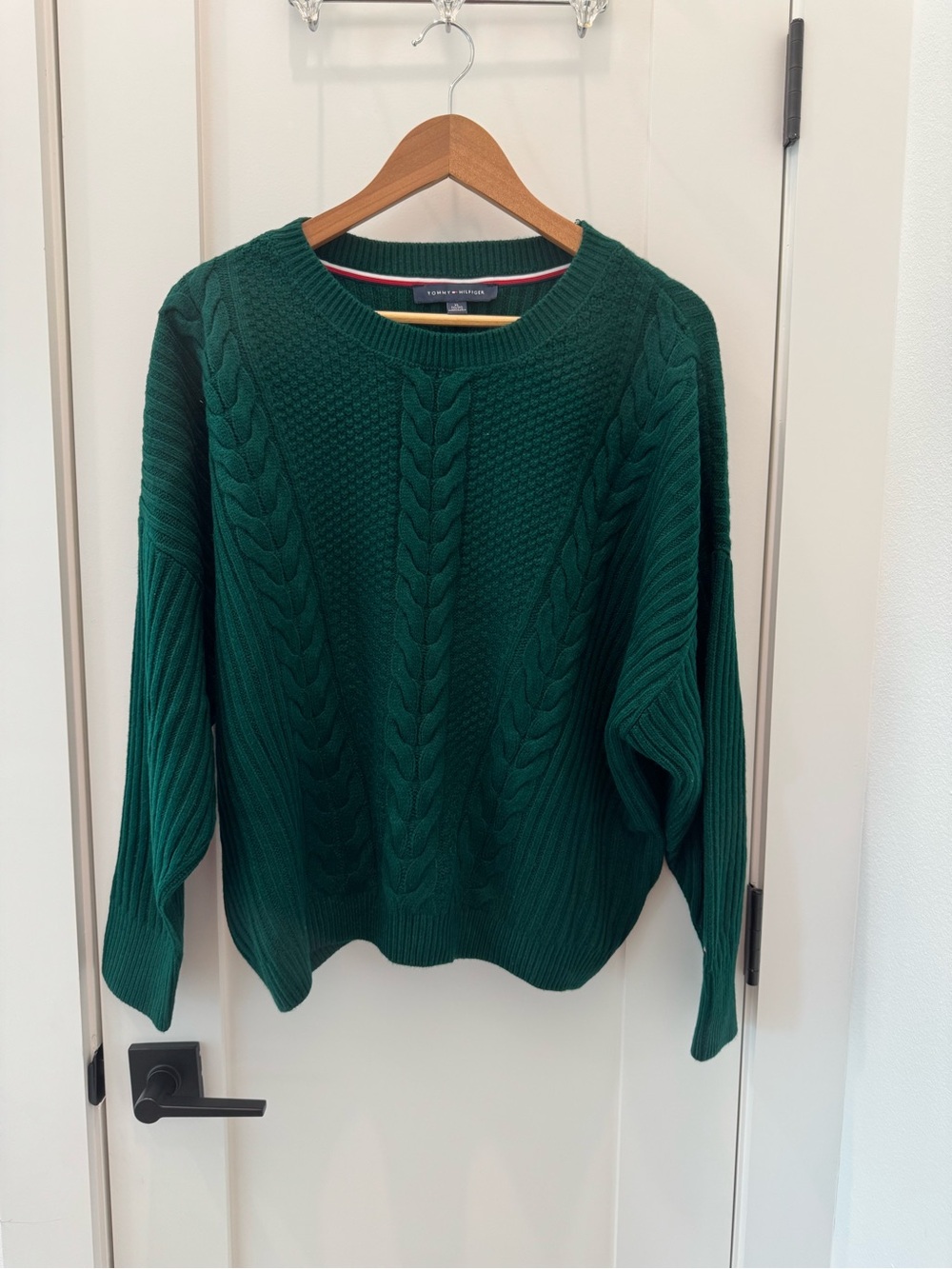 Tommy Hilfiger Emerald Cable Knit Crewneck Sweater